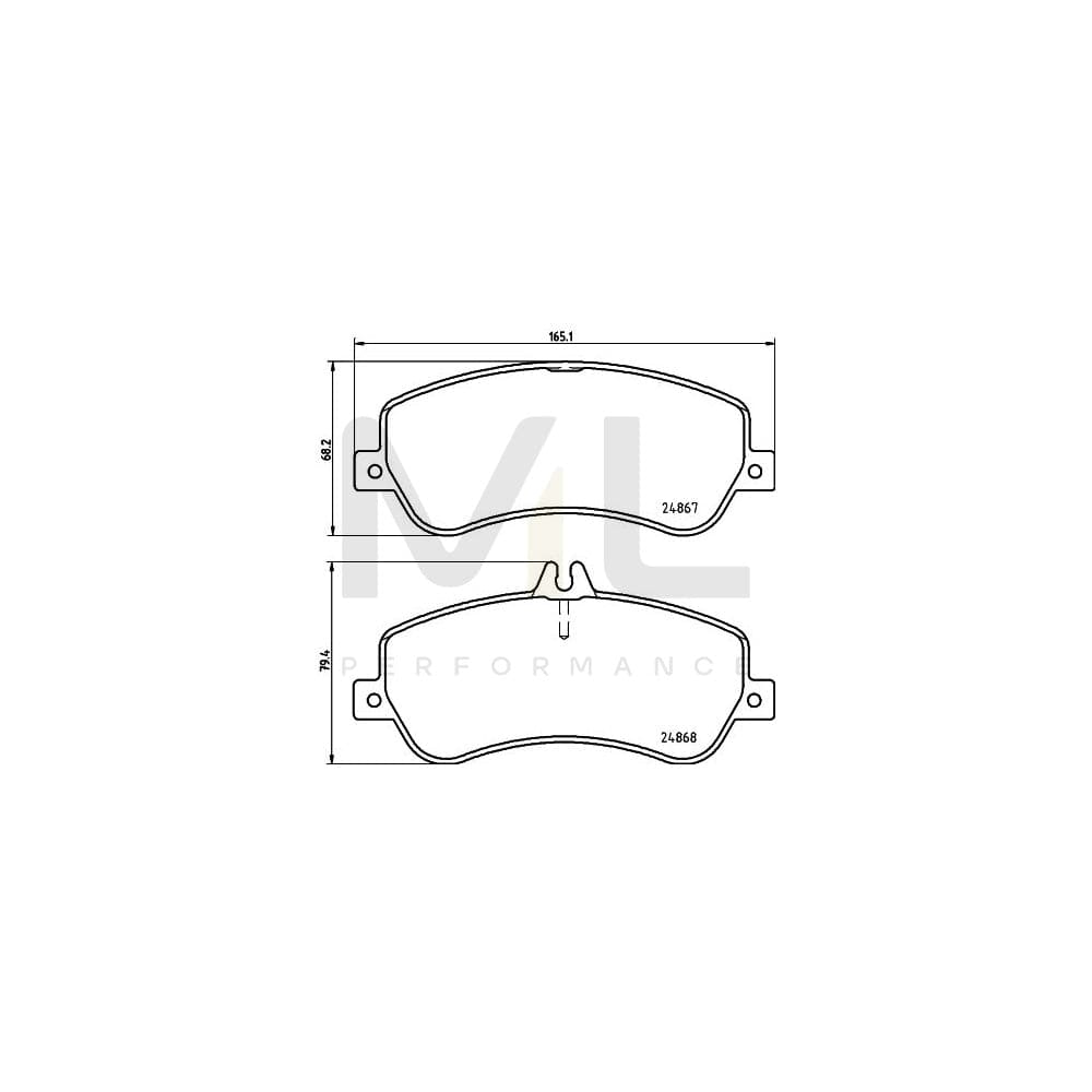 Hella 8DB 355 014-221 Brake Pad Set Suitable For Mercedes-Benz Glk (X204) Prepared For Wear Indicator, With Brake Caliper Screws, With Accessories | ML Performance Car Parts