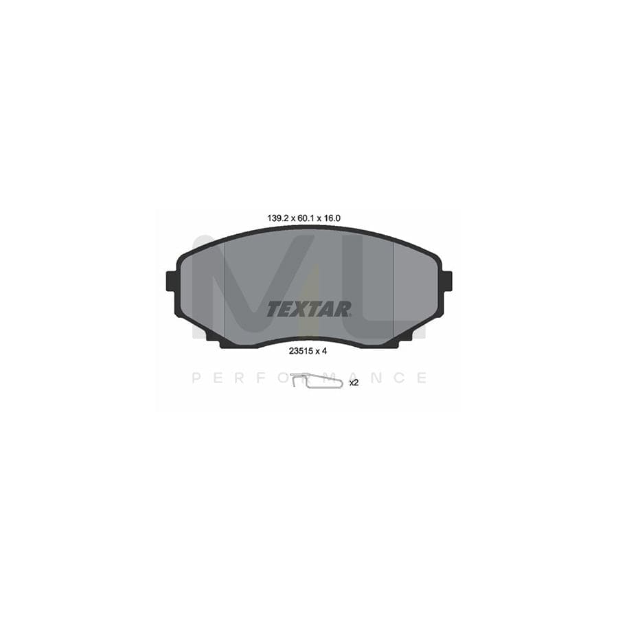 TEXTAR 2351501 Brake pad set with acoustic wear warning | ML Performance Car Parts