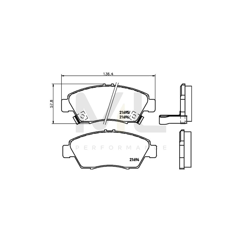 Hella 8DB 355 016-461 Brake Pad Set With Acoustic Wear Warning | ML Performance Car Parts