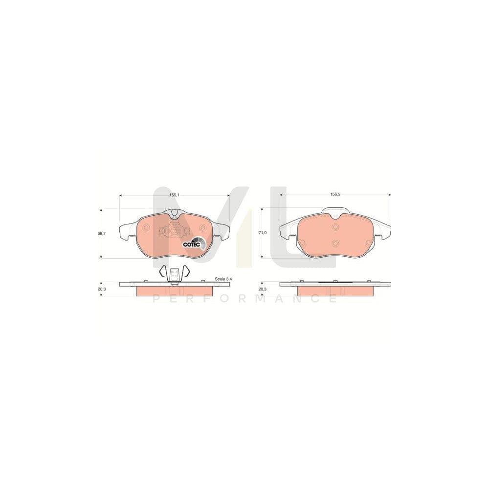 TRW Cotec Gdb1492 Brake Pad Set Prepared For Wear Indicator | ML Performance Car Parts