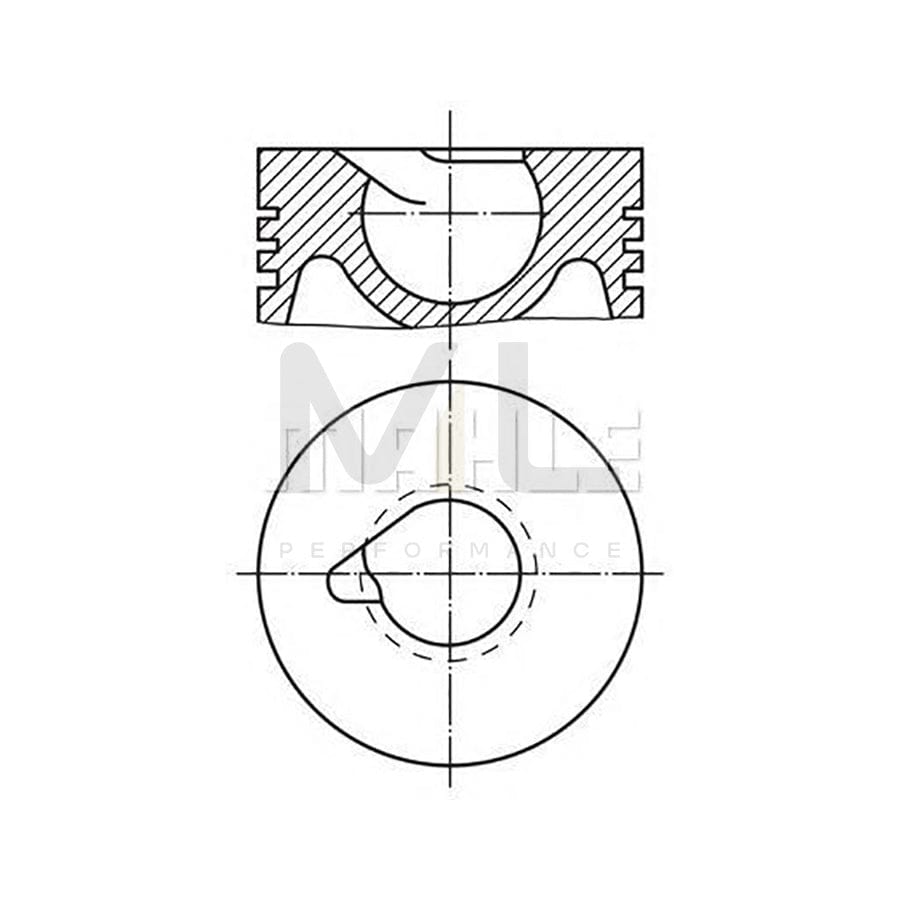 MAHLE ORIGINAL 2274001 Piston 108,5 mm, with piston rings, with piston ring carrier | ML Performance Car Parts