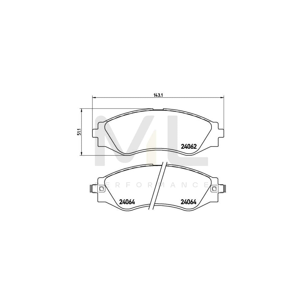 Brembo P 10 006 Brake Pad Set With Acoustic Wear Warning | ML Performance Car Parts