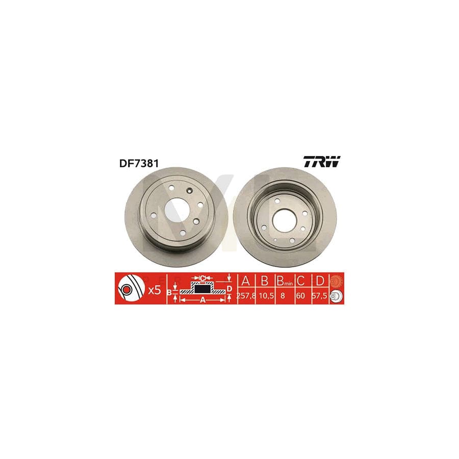 TRW DF7381 Brake Disc Solid, Painted | ML Performance Car Parts