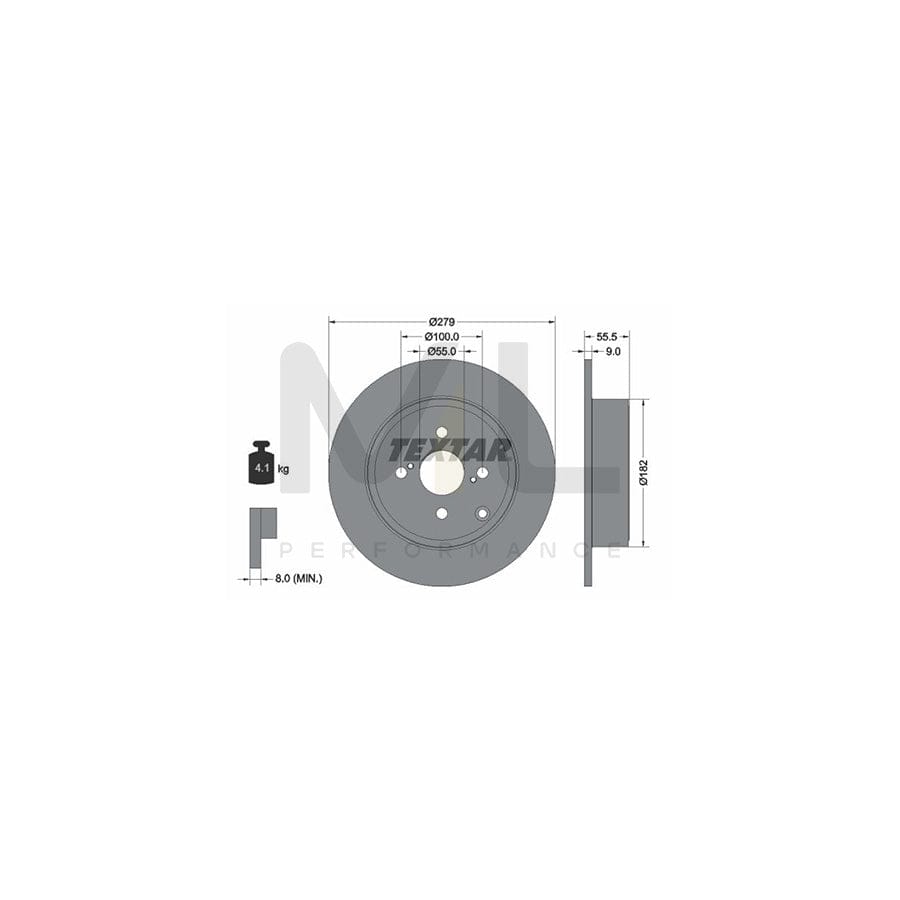 TEXTAR 92126300 Brake Disc for TOYOTA COROLLA Solid, without wheel hub, without wheel studs | ML Performance Car Parts