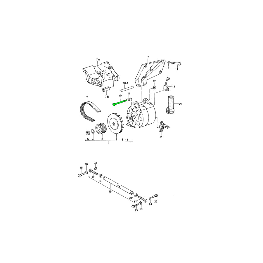 Genuine Porsche Alternator Hexagon-Head Bolt Porsche 968 / 928 / 944 | ML Performance UK Car Parts
