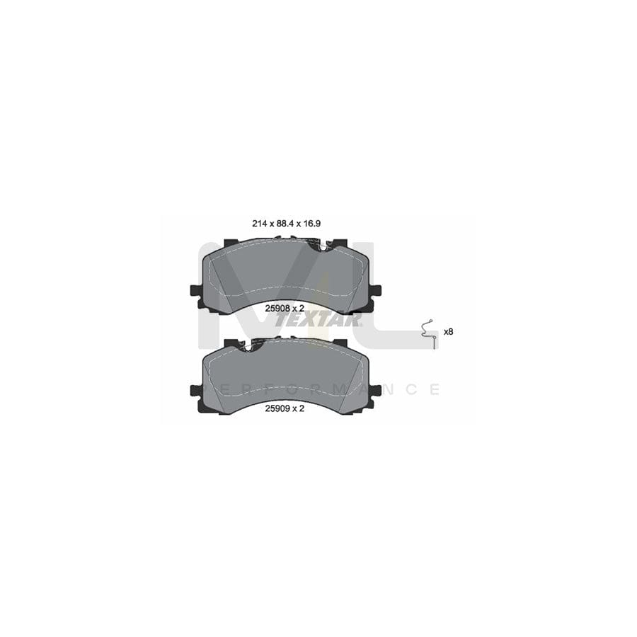 TEXTAR 2590801 Brake pad set prepared for wear indicator | ML Performance Car Parts