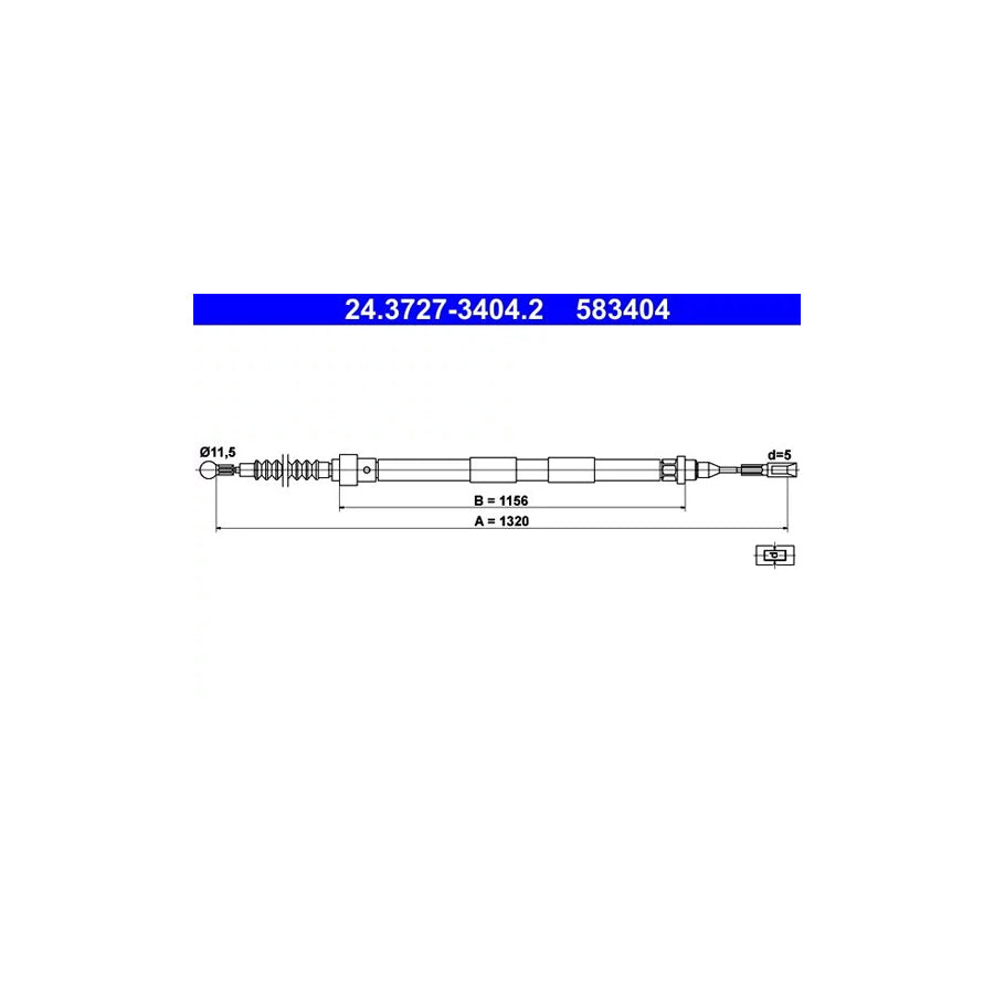 ATE 24.3727-3404.2 Hand Brake Cable