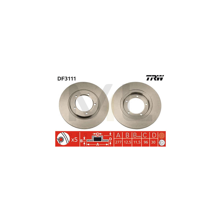 TRW DF3111 Brake Disc Solid | ML Performance Car Parts