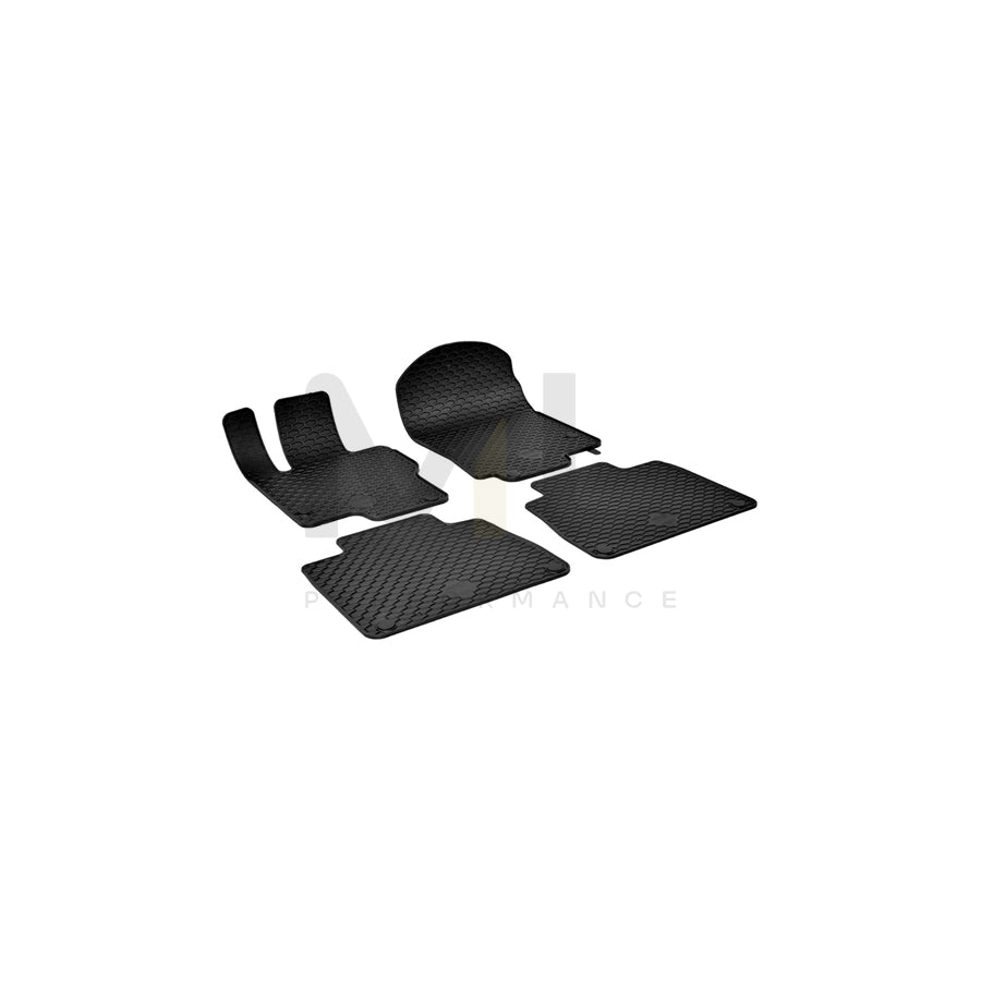 WALSER RubberLine 50863 Floor mat set Elastomer, Front and Rear, Quantity: 4, Black | ML Performance Car Parts