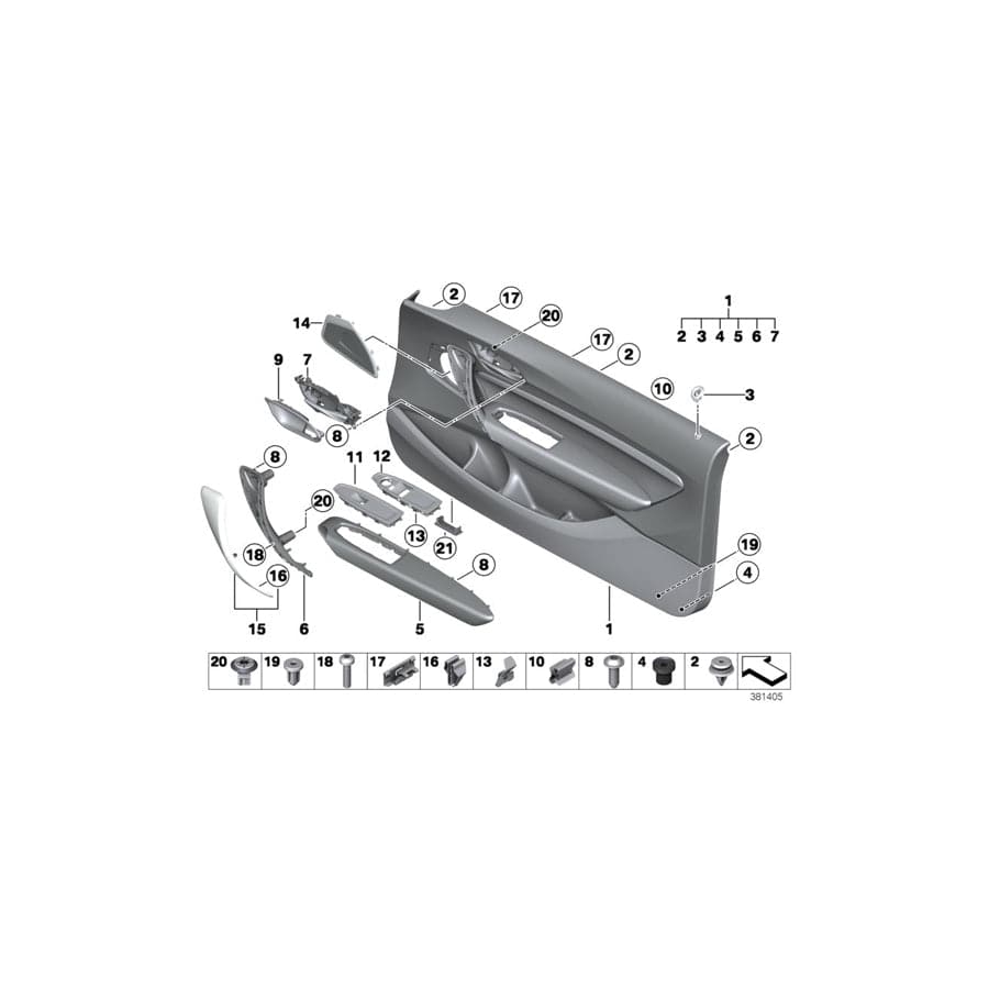 Genuine BMW 51417400431 F23 Door Panel, Leather, Front Left TERRA (Inc. 218i, 220d & 228i) | ML Performance UK Car Parts