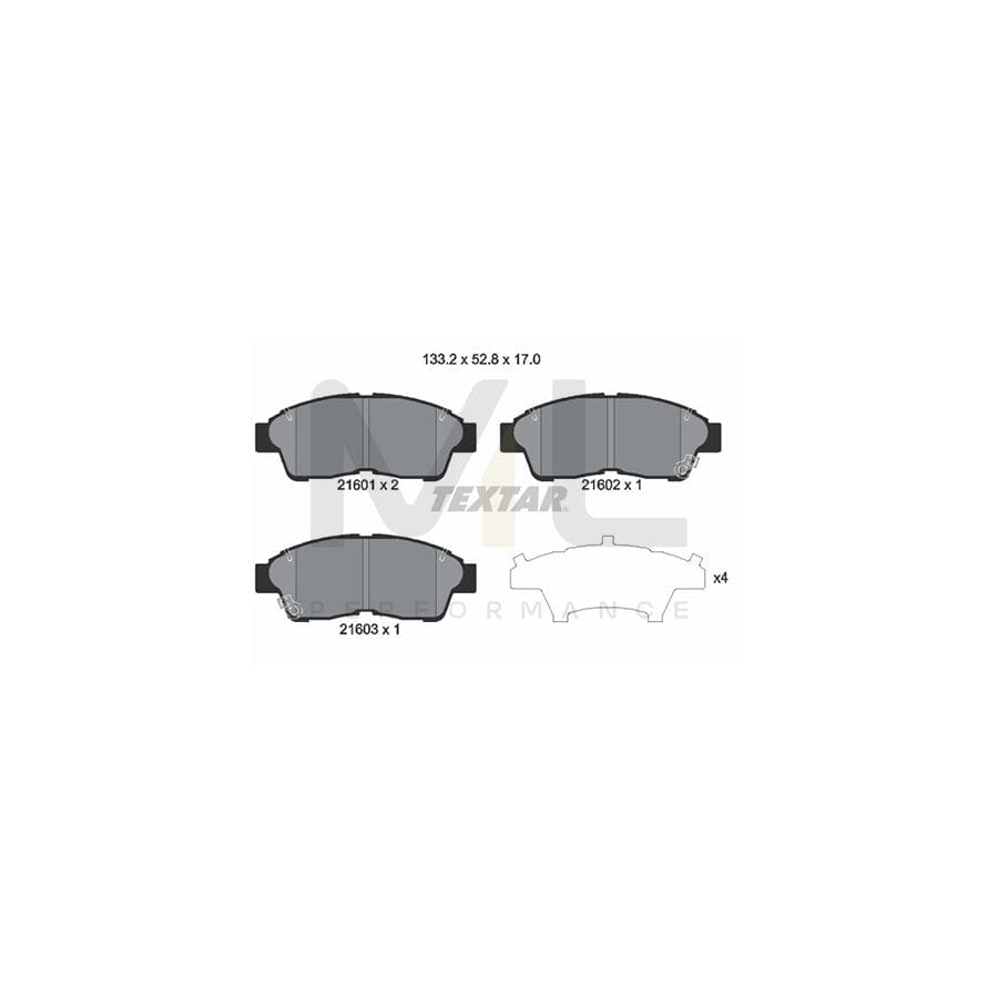 TEXTAR 2160101 Brake pad set with acoustic wear warning | ML Performance Car Parts