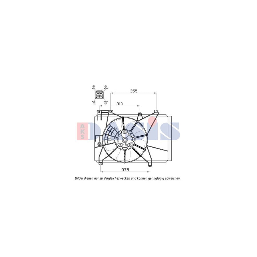 AKS Dasis 118037N Fan, Radiator For Mazda 2 Hatchback (De, Dh) | ML Performance UK