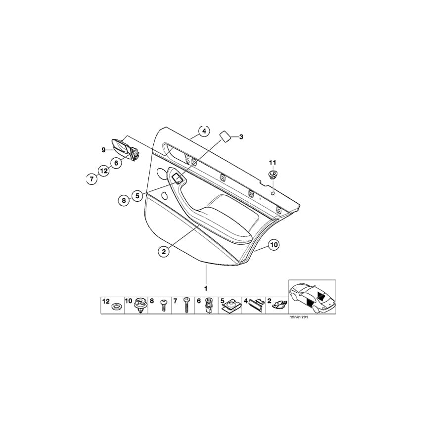 Genuine BMW 51427120863 E46 Door Trim Panel, Rear, Left SCHWARZGRAU (Inc. 316i, 330d & 320d) | ML Performance UK Car Parts