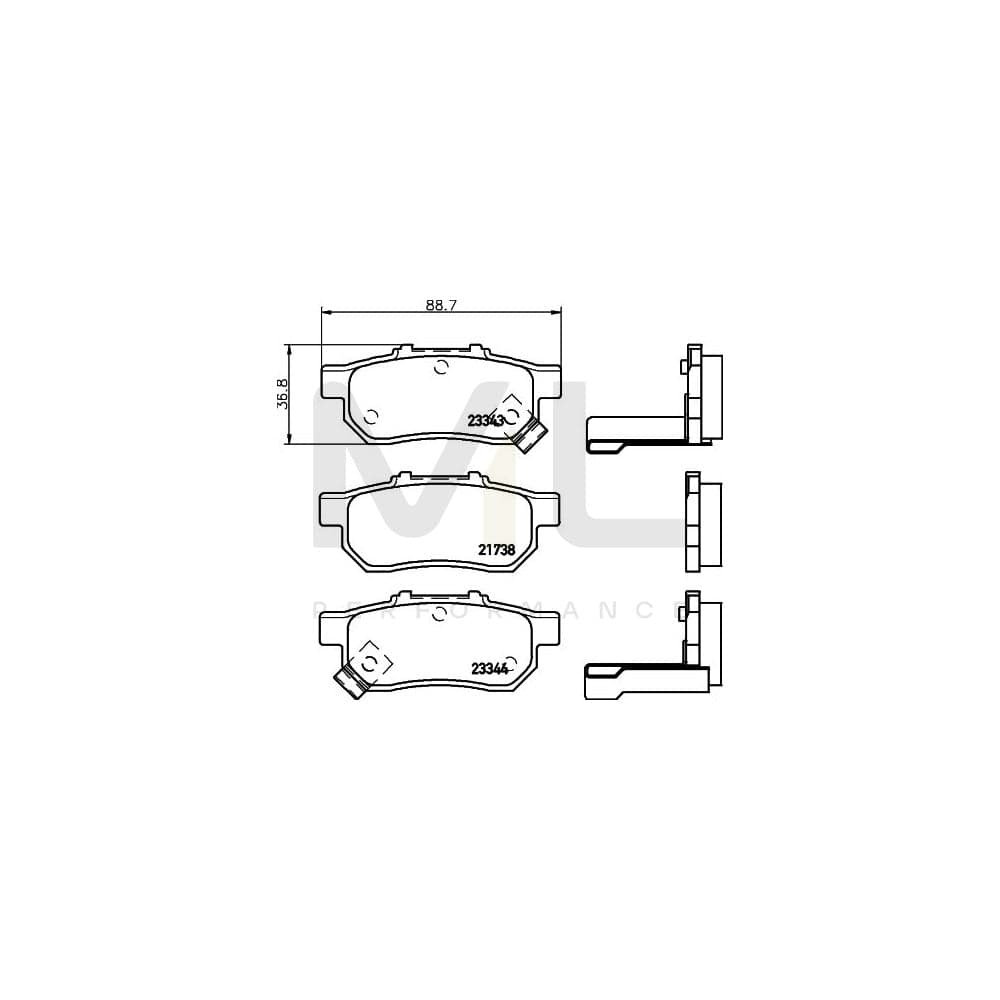 Hella 8DB 355 017-151 Brake Pad Set With Acoustic Wear Warning | ML Performance Car Parts