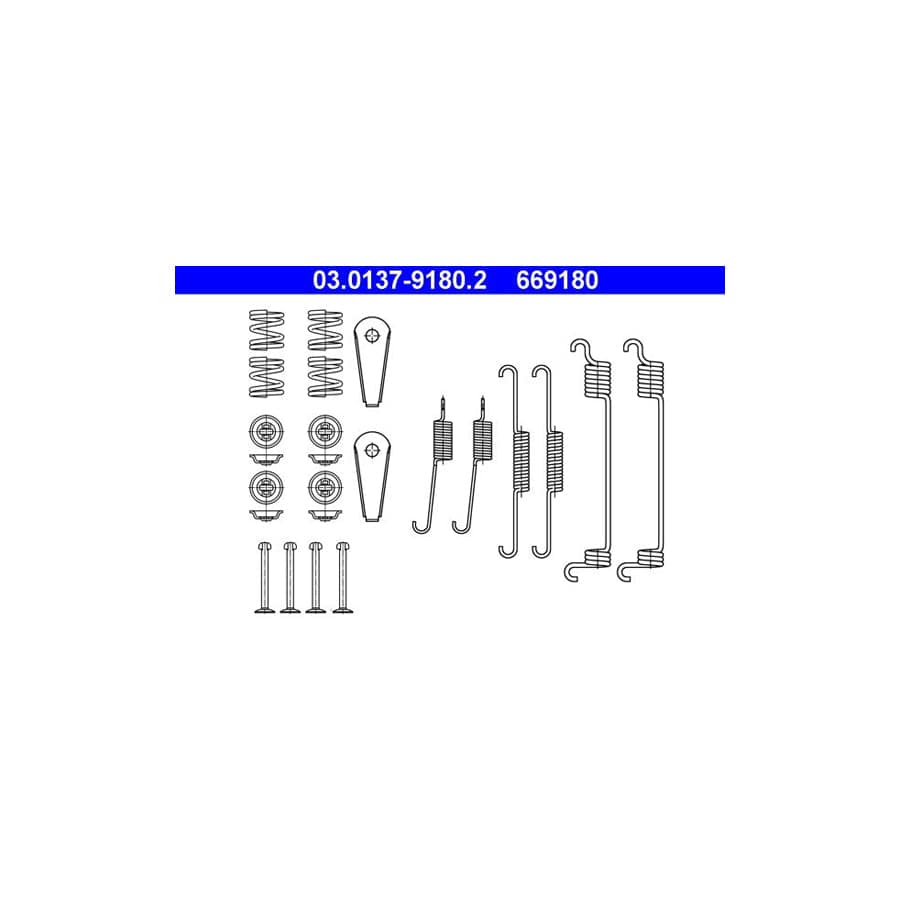 ATE 03.0137-9180.2 Accessory Kit, Brake Shoes for NISSAN Micra II Hatchback (K11) | ML Performance UK Car Parts