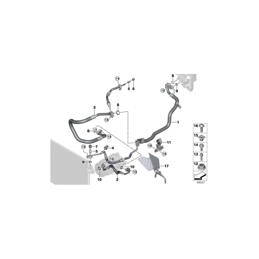 Genuine BMW 64537854427 F90 F93 F91 Refrigerant Line, Dual Line R1234YF (Inc. M5 & M8) | ML Performance UK Car Parts