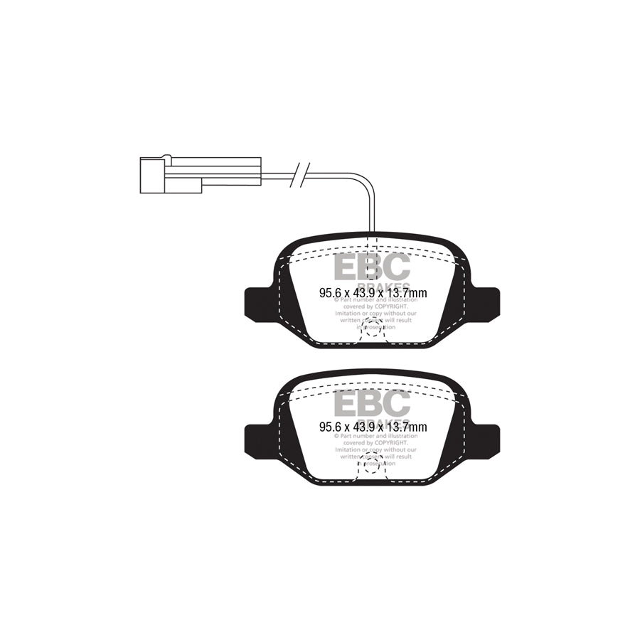 EBC DP1338/2 Abarth Fiat Ultimax Rear Brake Pads - TRW Caliper (Inc. 500 & 595) 2 | ML Performance UK Car Parts