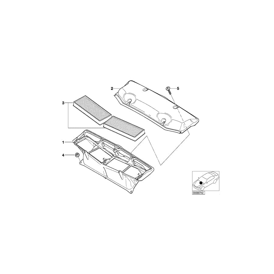 Genuine BMW 64318377638 E52 Cover Microfilter (Inc. ALPINA V8 & Z8) | ML Performance UK Car Parts