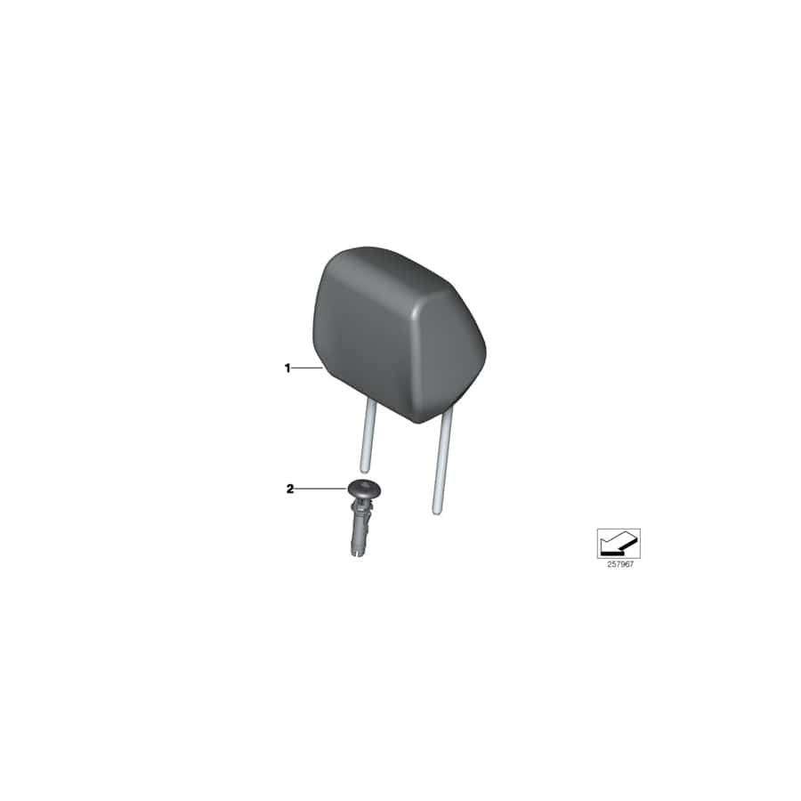 Genuine BMW 52109870870 F44 Headrest Leather OYSTER/GRAU (Inc. 228iX) | ML Performance UK Car Parts