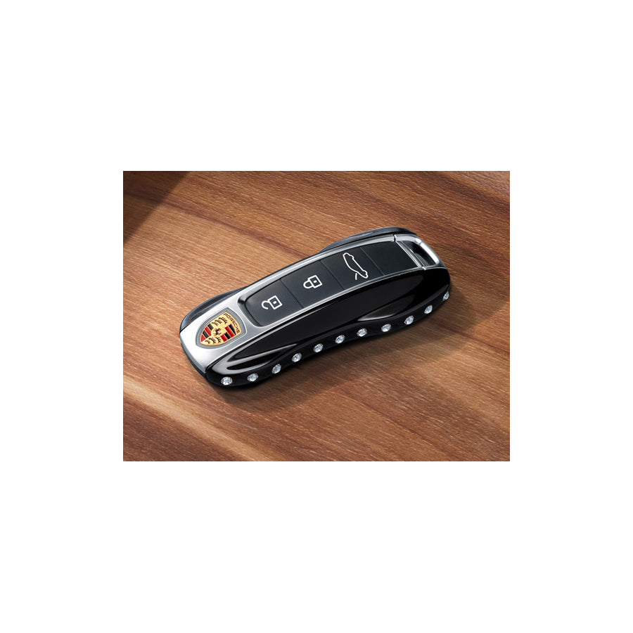 Genuine Porsche Driver'S Key Painted In Black (High-Gloss) With Swarovski® Stones Porsche 992 / Taycan / Cayenne / Panamera | ML Performance UK Car Parts