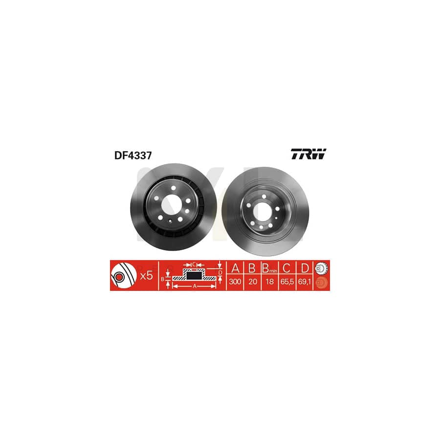 TRW DF4337 Brake Disc for SAAB 9-5 Vented, Painted | ML Performance Car Parts