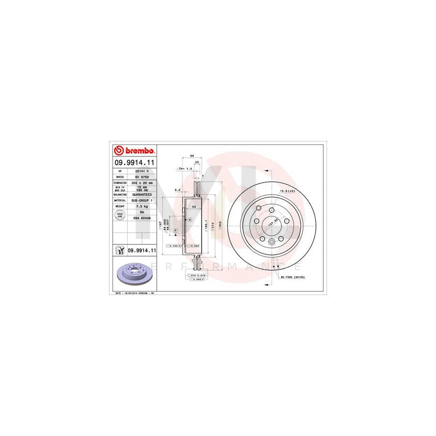 BREMBO COATED DISC LINE 09.9914.11 Brake Disc for LAND ROVER Freelander 2 Off-Road (L359) Internally Vented, Coated | ML Performance Car Parts