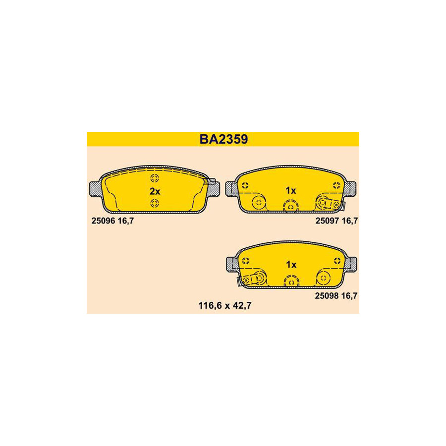 Barum BA2359 Brake Pad Set