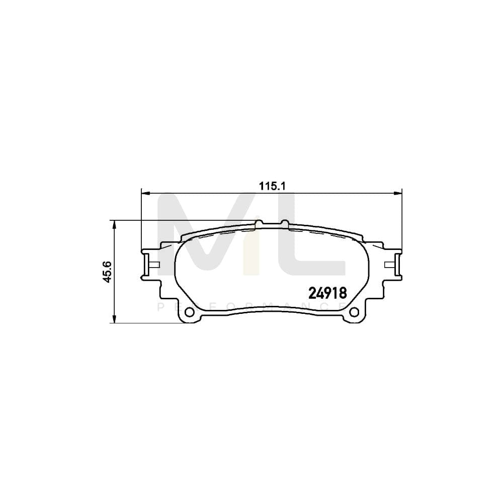 Hella 8DB 355 015-371 Brake Pad Set Not Prepared For Wear Indicator | ML Performance Car Parts