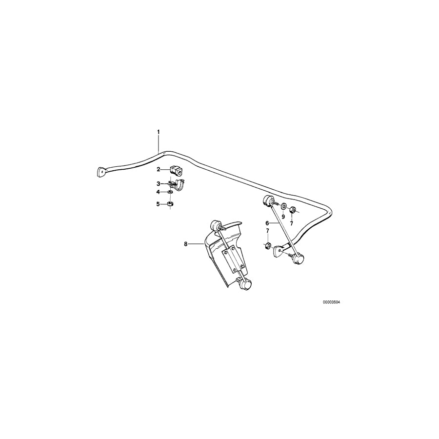 Genuine BMW 31351131620 E32 E31 Stabilizer, Front D=24MM (Inc. 850Ci, 750iL & 750i) | ML Performance UK