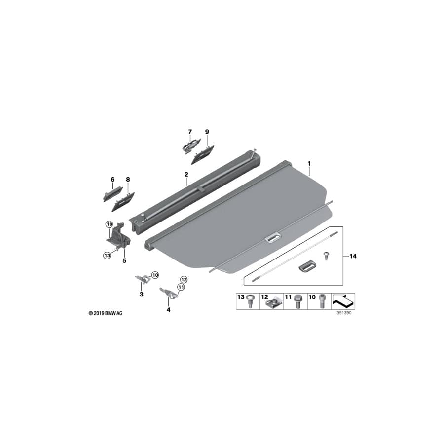 Genuine BMW 51477291388 F31 F31 Roller Blind OYSTER (Inc. 320i, 340i & 318d) | ML Performance UK Car Parts