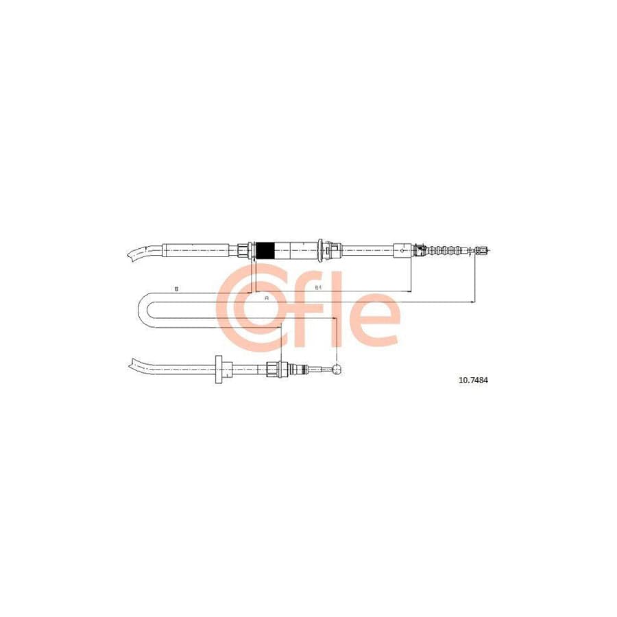 Cofle 92.10.7484 Hand Brake Cable For VW Passat