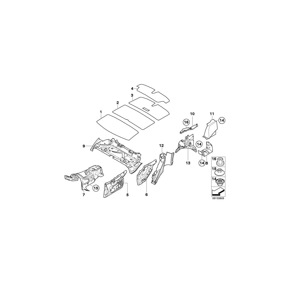 Genuine BMW 51477054319 E83 E83 Sound Insulation F Left Vent Louver (Inc. X3 3.0sd, X3 2.5i & X3 2.5si) | ML Performance UK Car Parts