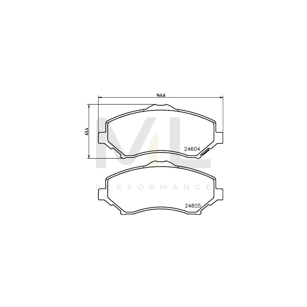 Hella 8DB 355 014-231 Brake Pad Set With Acoustic Wear Warning, With Accessories | ML Performance Car Parts