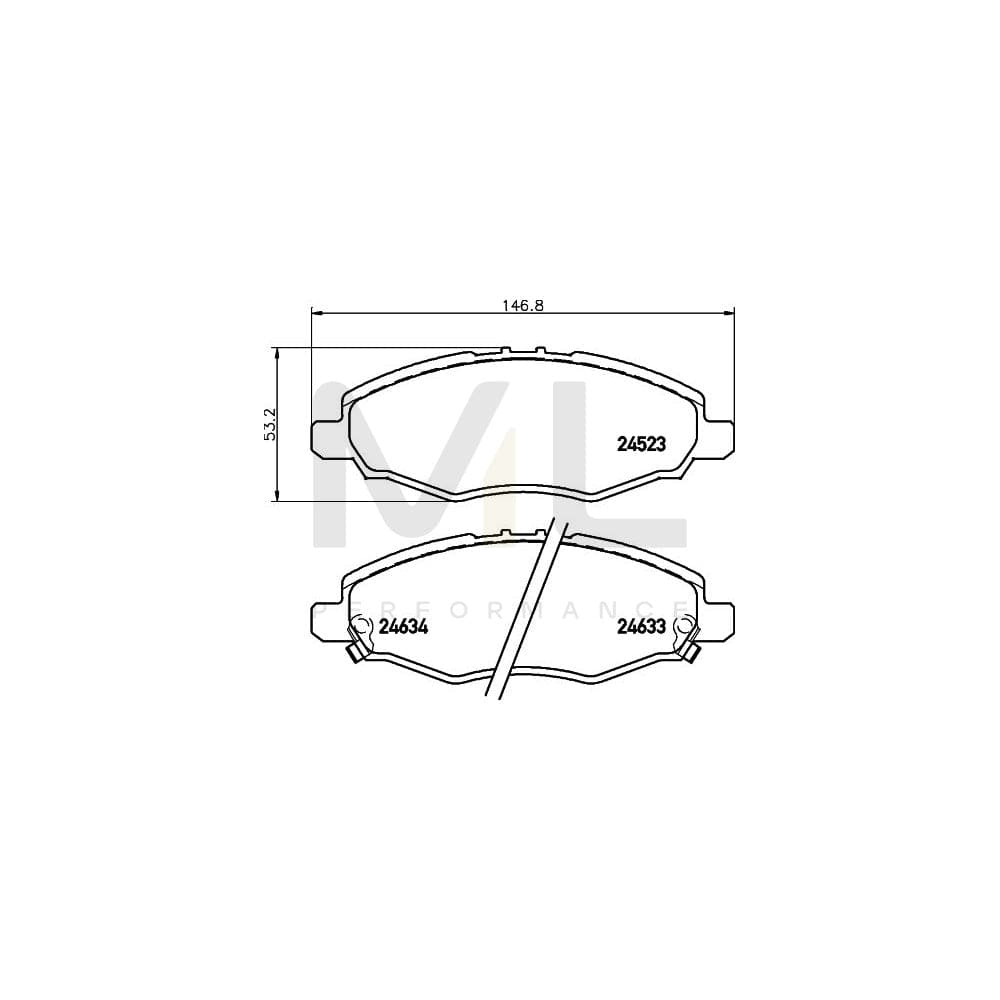 Hella 8DB 355 013-181 Brake Pad Set With Acoustic Wear Warning | ML Performance Car Parts