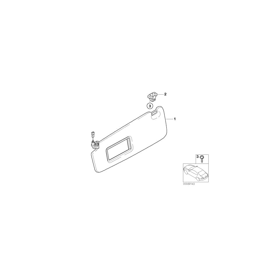 Genuine BMW 51169151526 E65 E66 Sun Visor Bracket STEINGRAU (Inc. 750i, 760i & 745Li) | ML Performance UK Car Parts