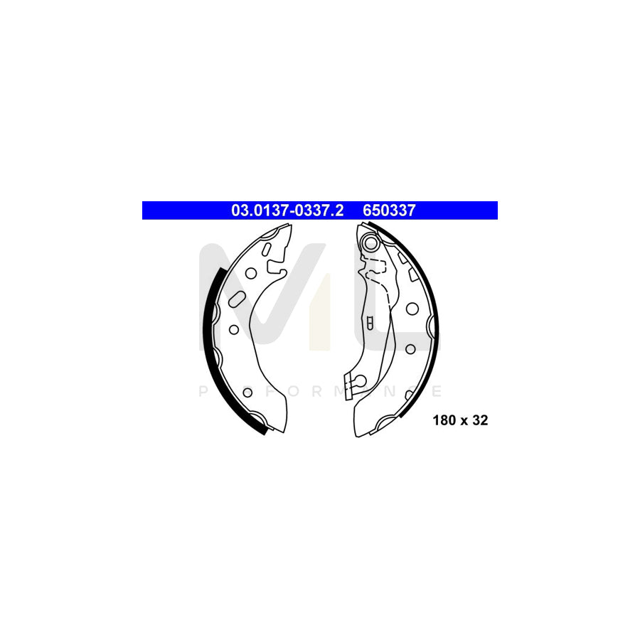 ATE 03.0137-0337.2 Brake Shoe Set with lever | ML Performance Car Parts