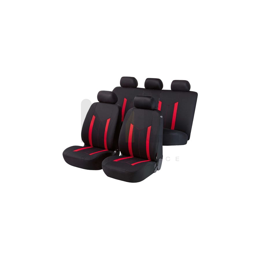 WALSER Hastings 11809 Car seat cover Black, Red, Polyester, Front and Rear | ML Performance Car Parts