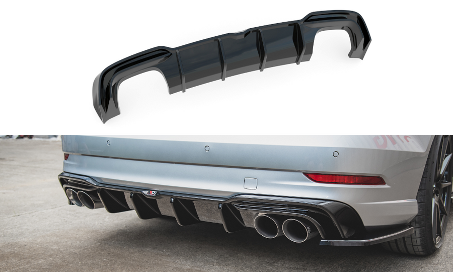 Maxton Design AU-S3-3F-S-RS1T Rear Valance Audi S3 8V FL Sedan | ML Performance UK Car Parts