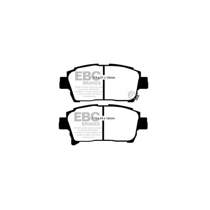 EBC DP21459 Toyota Greenstuff Front Brake Pads - Sumitomo Caliper (Inc. Corolla Verso & Prius) 2 | ML Performance UK Car Parts