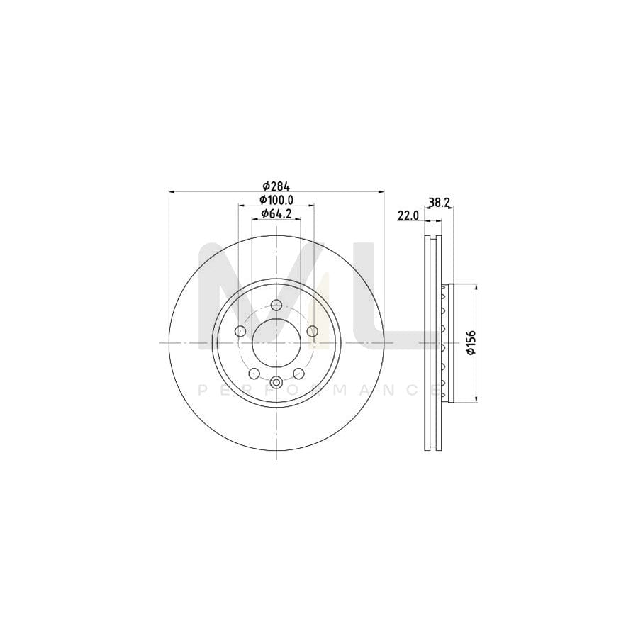 HELLA 8DD 355 107-251 Brake Disc Externally Vented, without wheel hub, without wheel studs | ML Performance Car Parts