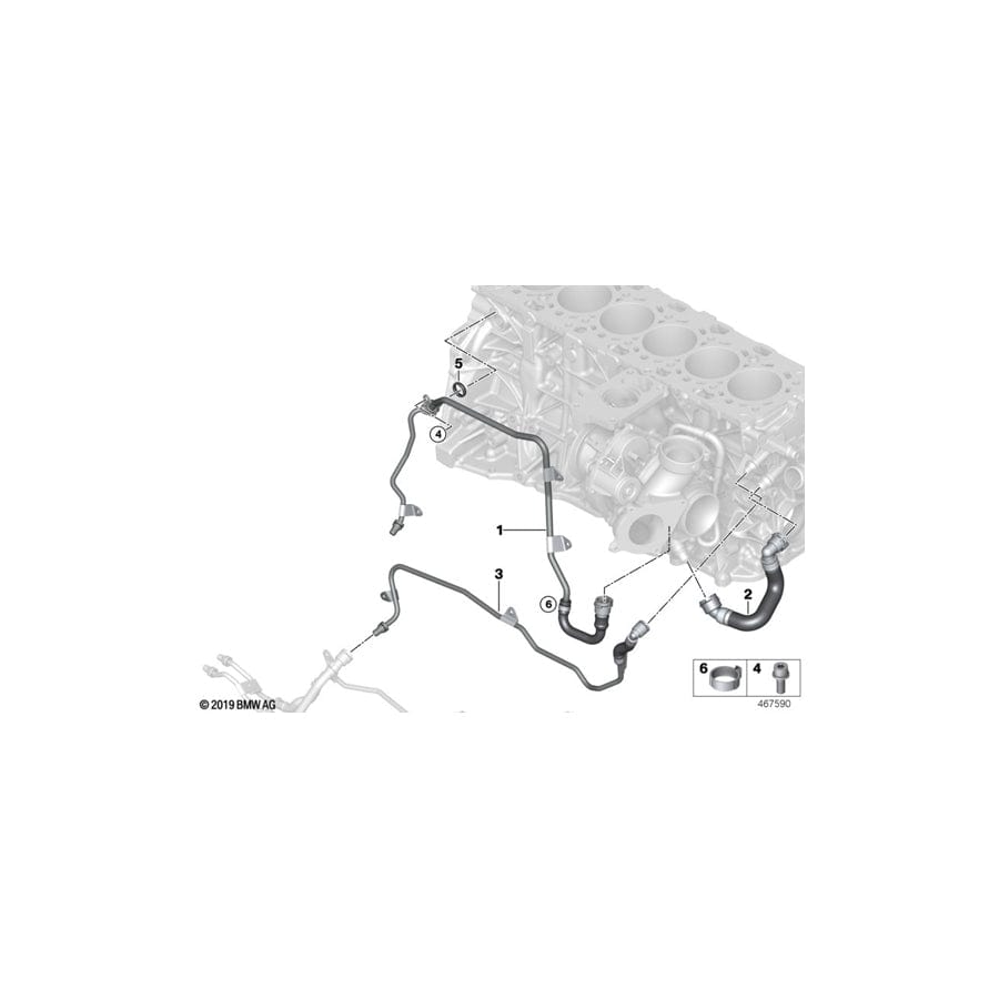 Genuine BMW 11538571599 G16 G12 G15 Line From Turbocharger-Cylinder Block (Inc. 740dX, 740LdX & 640dX) | ML Performance UK Car Parts