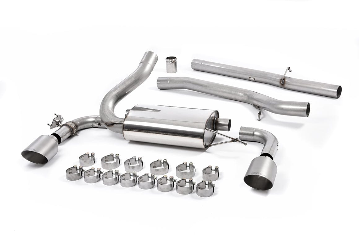 MillTek SSXFD185 Ford Focus Non-Resonated Cat-Back Exhaust with Titanium GT-115 Trims