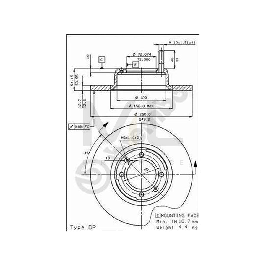 BREMBO 08.3894.10 Brake Disc Solid | ML Performance Car Parts