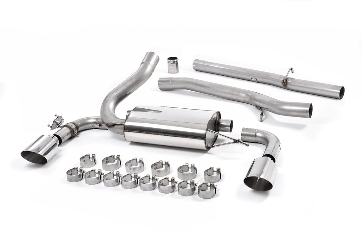 MillTek SSXFD183 Ford Focus Non-Resonated Cat-Back Exhaust with Polished GT-115 Trims