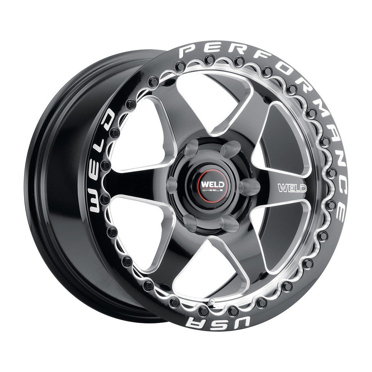 Weld S90900084P12 Ventura 6 Beadlock S909 Wheel 20x10 6x139.7 ET12 BS6 Gloss Black MIL - DIA