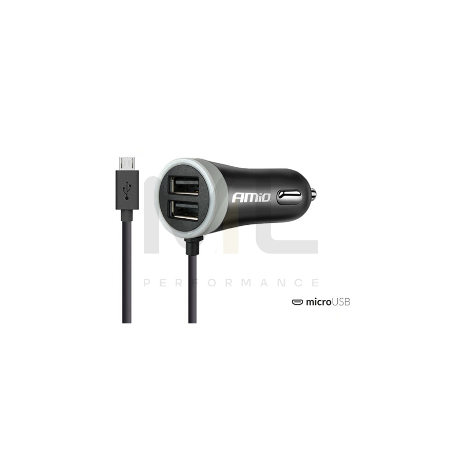 AMiO PCH PRO-01 02056 In-car charger Number of inlets/outlets: 2 USB; 1, with pipe, Black | ML Performance Car Parts