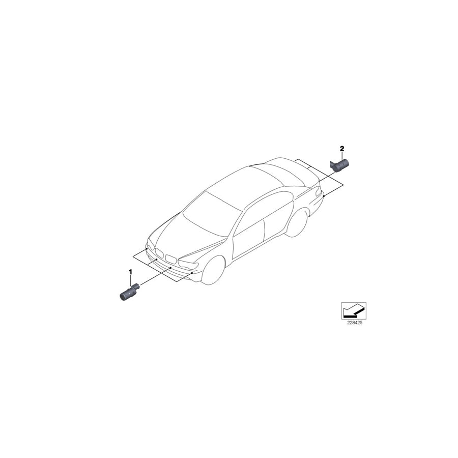 Genuine BMW 66206989154 E65 E66 E67 Ultrasonic Sensor, Alpine White U300 (Inc. 740i, Alpina B7 & 750i) | ML Performance UK