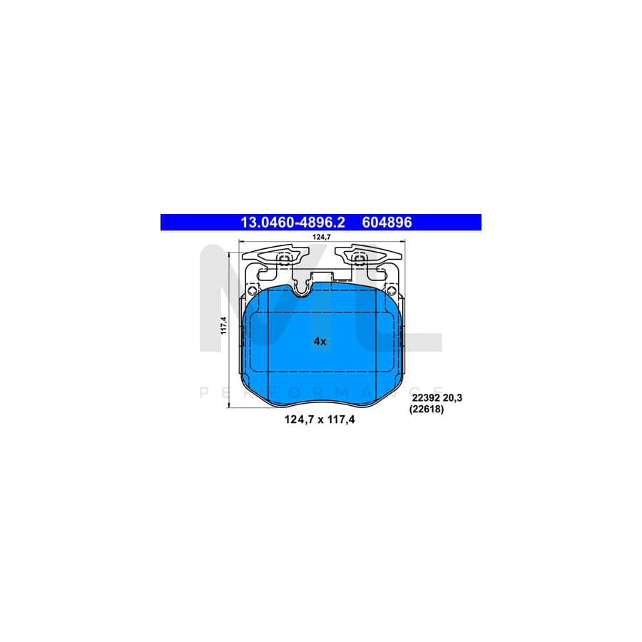 ATE 13.0460-4896.2 Brake pad set excl. wear warning contact, prepared for wear indicator | ML Performance Car Parts