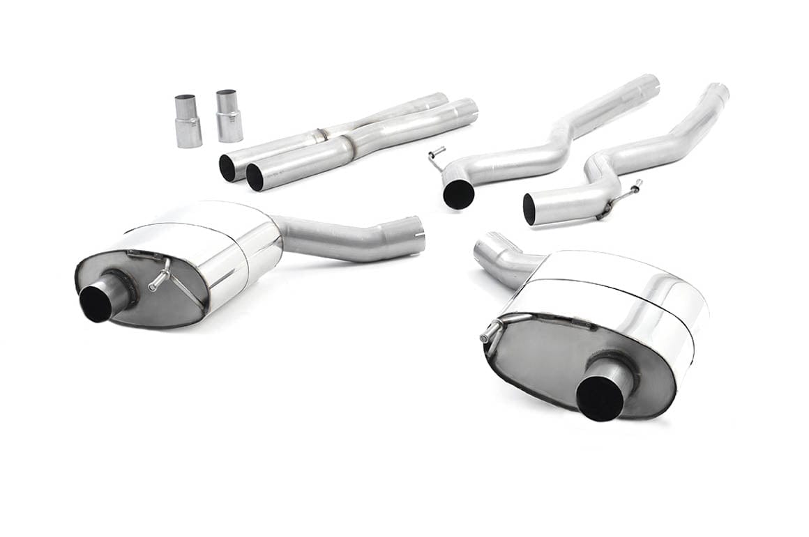 MillTek SSXFD219 Ford Mustang Dual Outlet Non-Res Cat-Back Exhaust with Burnt Titanium GT-100 Tips