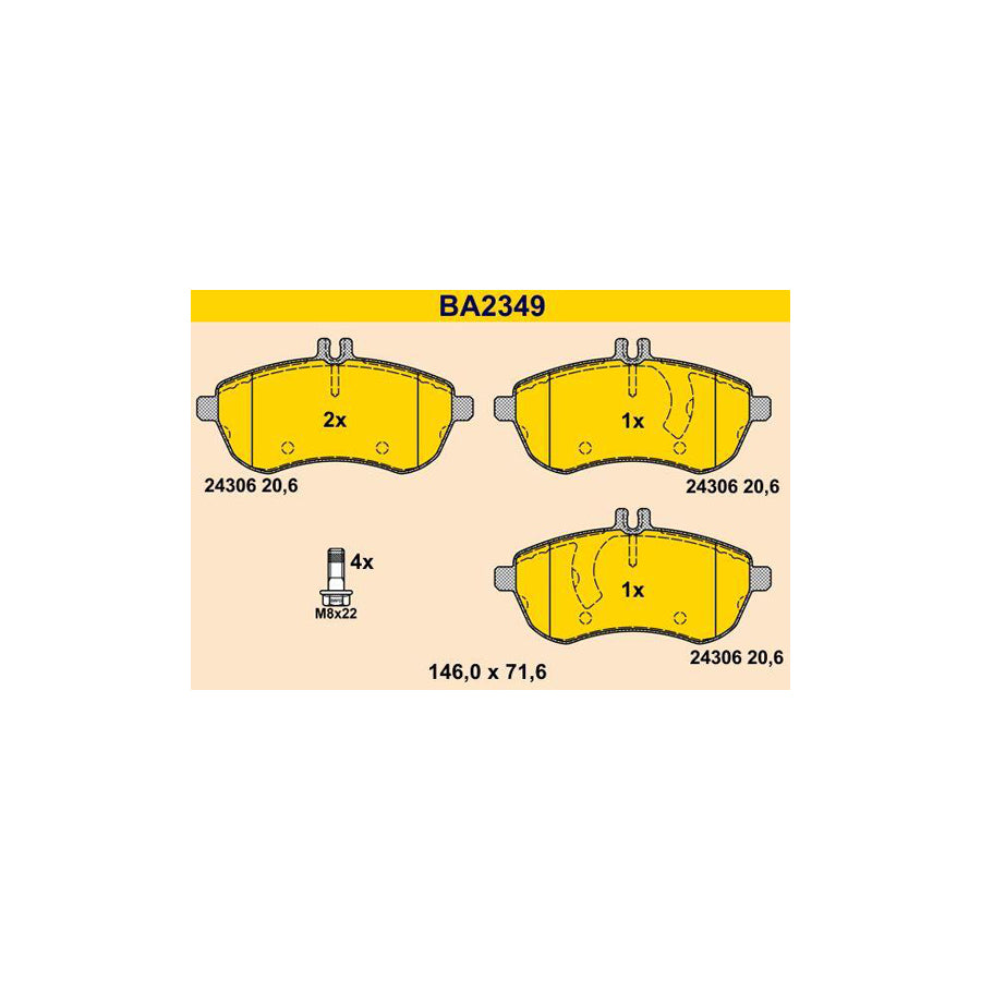 Barum BA2349 Brake Pad Set